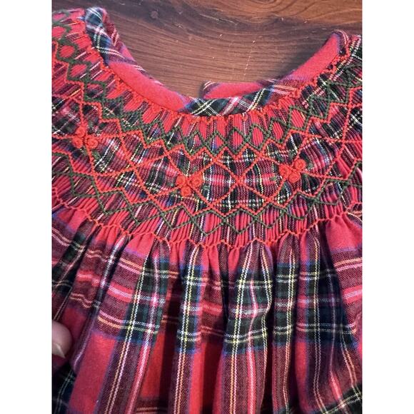 Cecil & Lou Baby Girl Red Green Smocked Plaid Diaper Set 18 Months Christmas - Picture 7 of 9